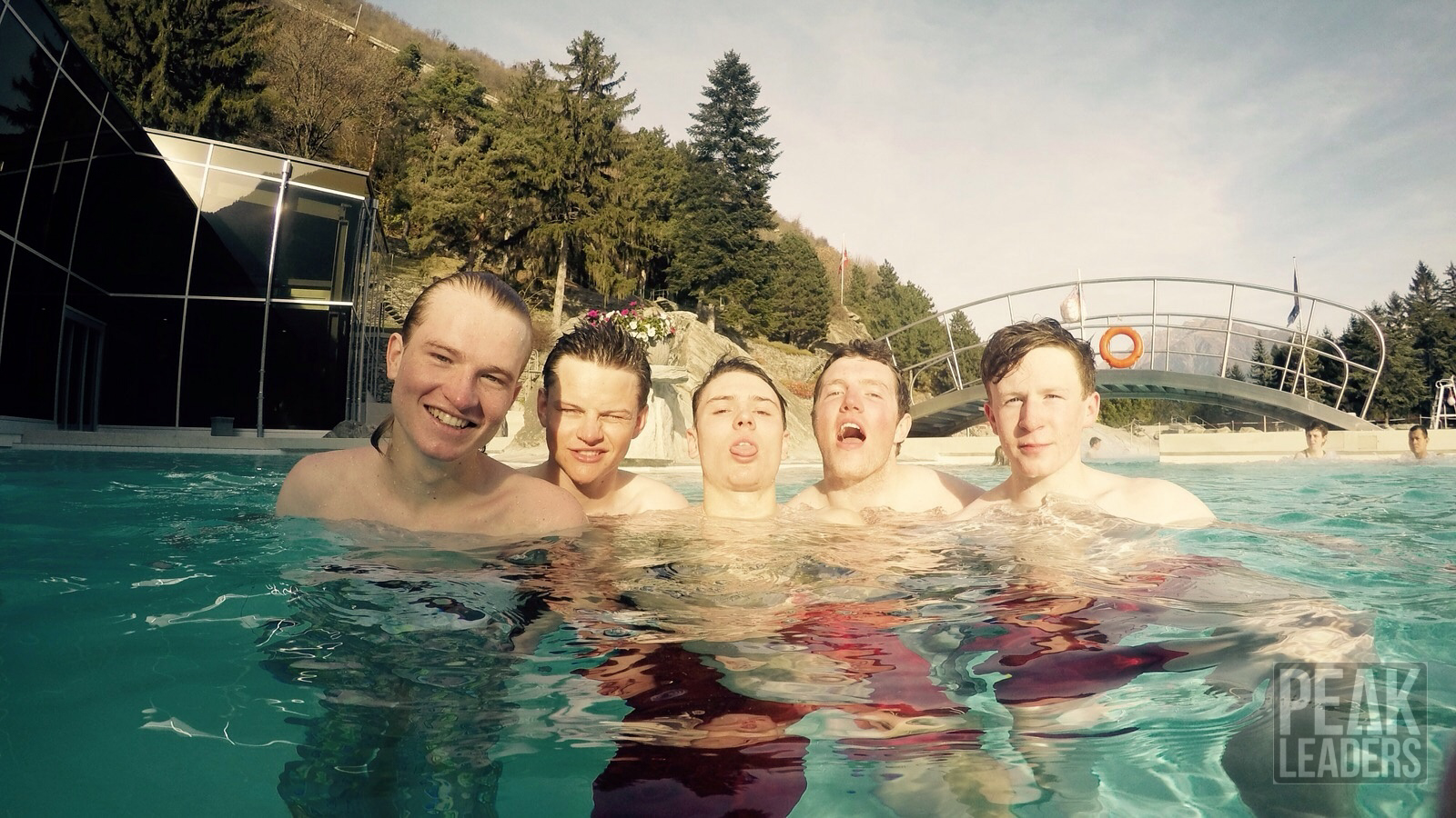 Trainee photo enjoying the largest pool in the Alps during our Ski Instructor Course