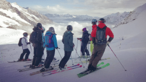 Skiing in Saas Fee