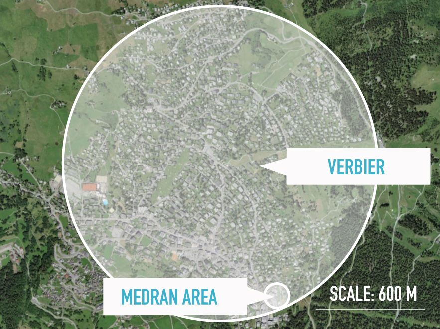 Verbier map with Peak Leaders location
